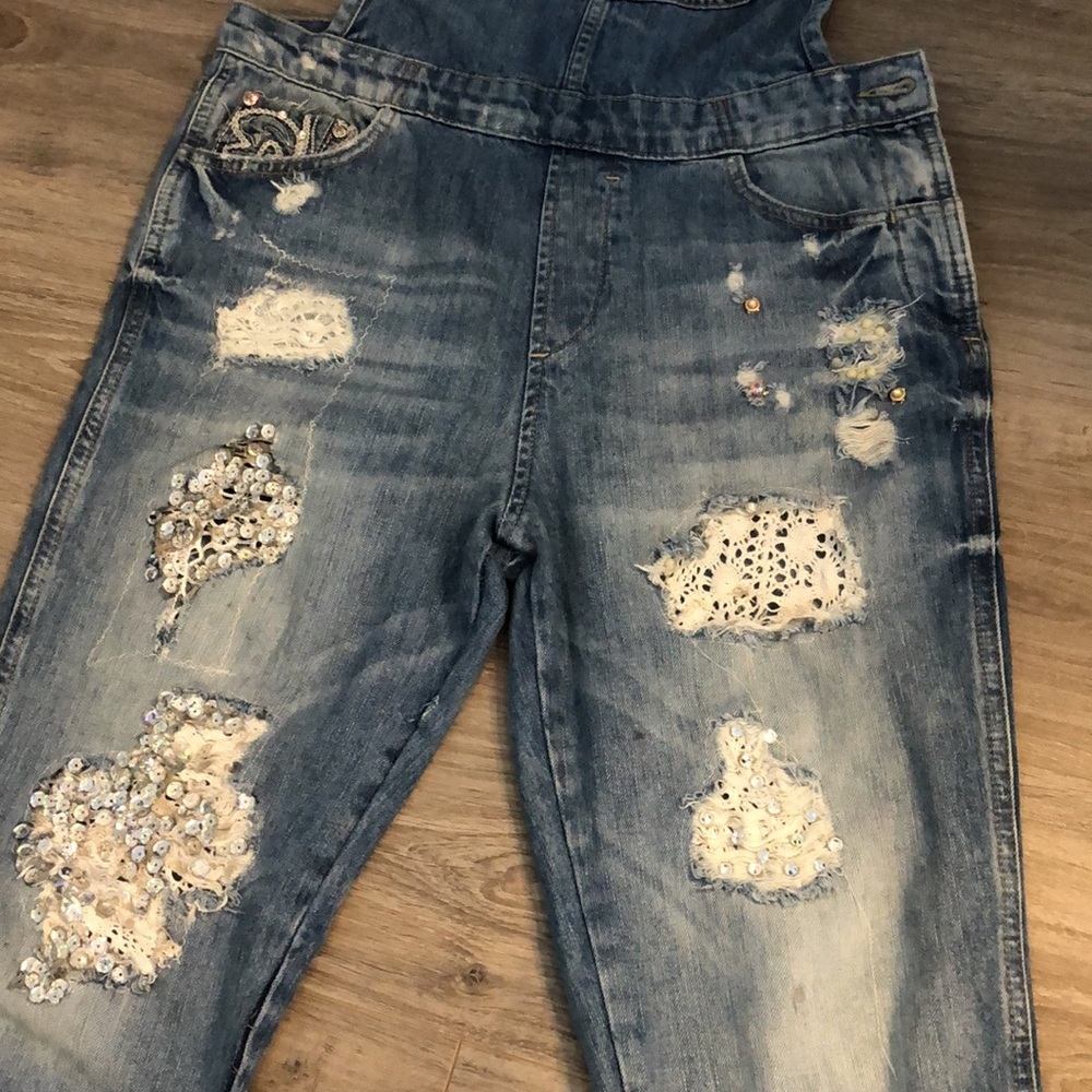 Zara Light Blue Women Jeans Overalls - Picture 5 of 13